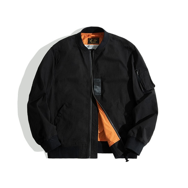 Casual MA-1 Men’s Jackets Green Military Flight Bomber Tank Coat Solid Vintage Coats Monocycle Jacket Collar Men Clothing