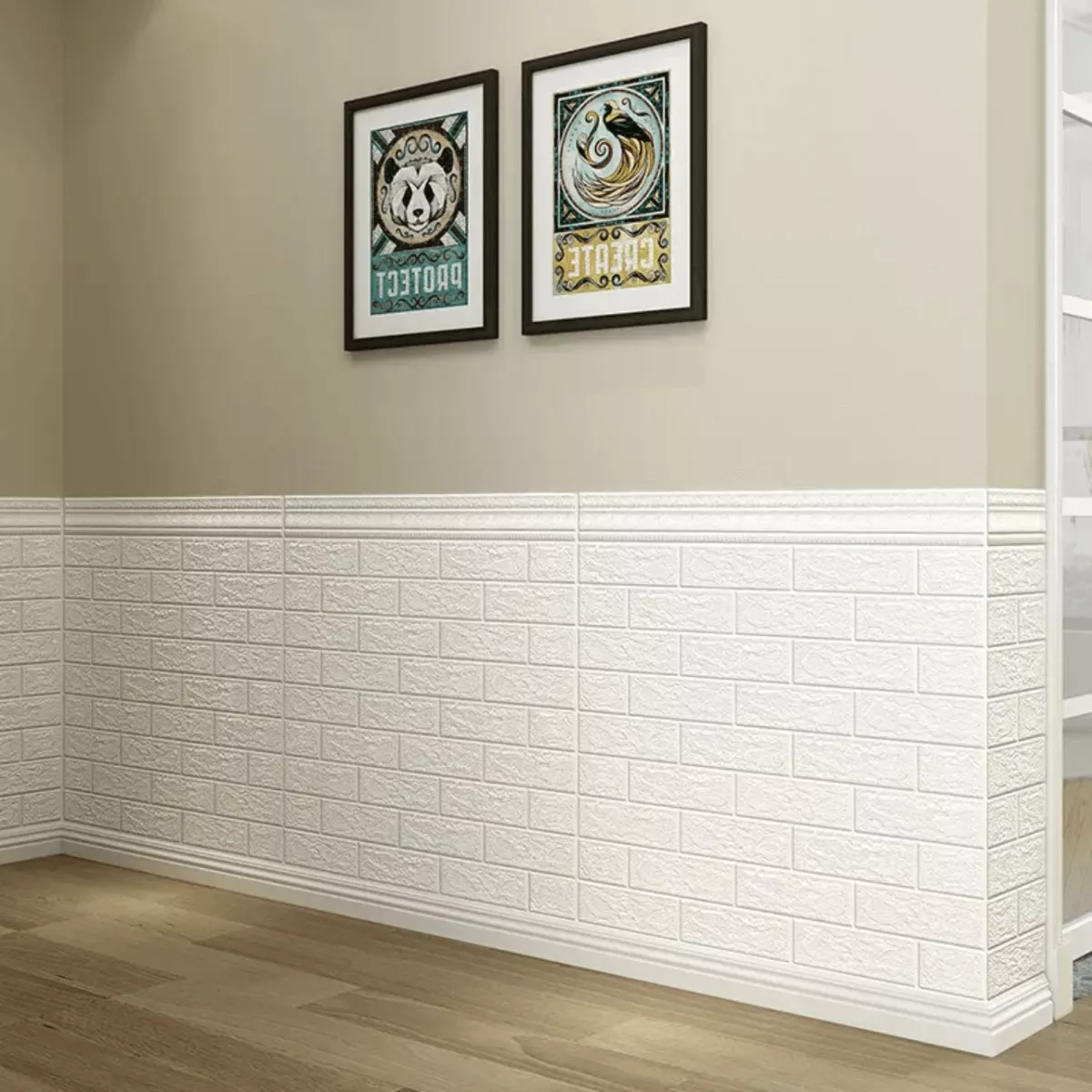 20pcs 3d Papel Tapiz Blanco Patrón Ladrillo Pegatina Pared