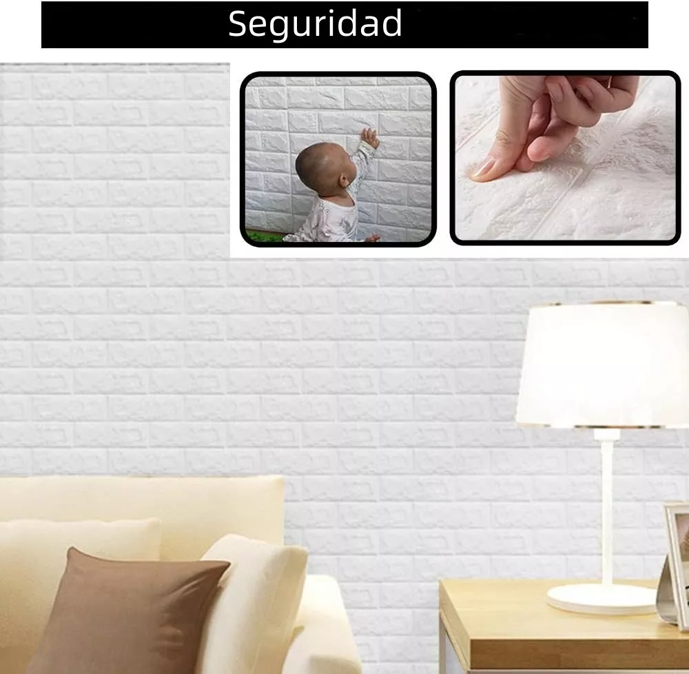 20pcs 3d Papel Tapiz Blanco Patrón Ladrillo Pegatina Pared