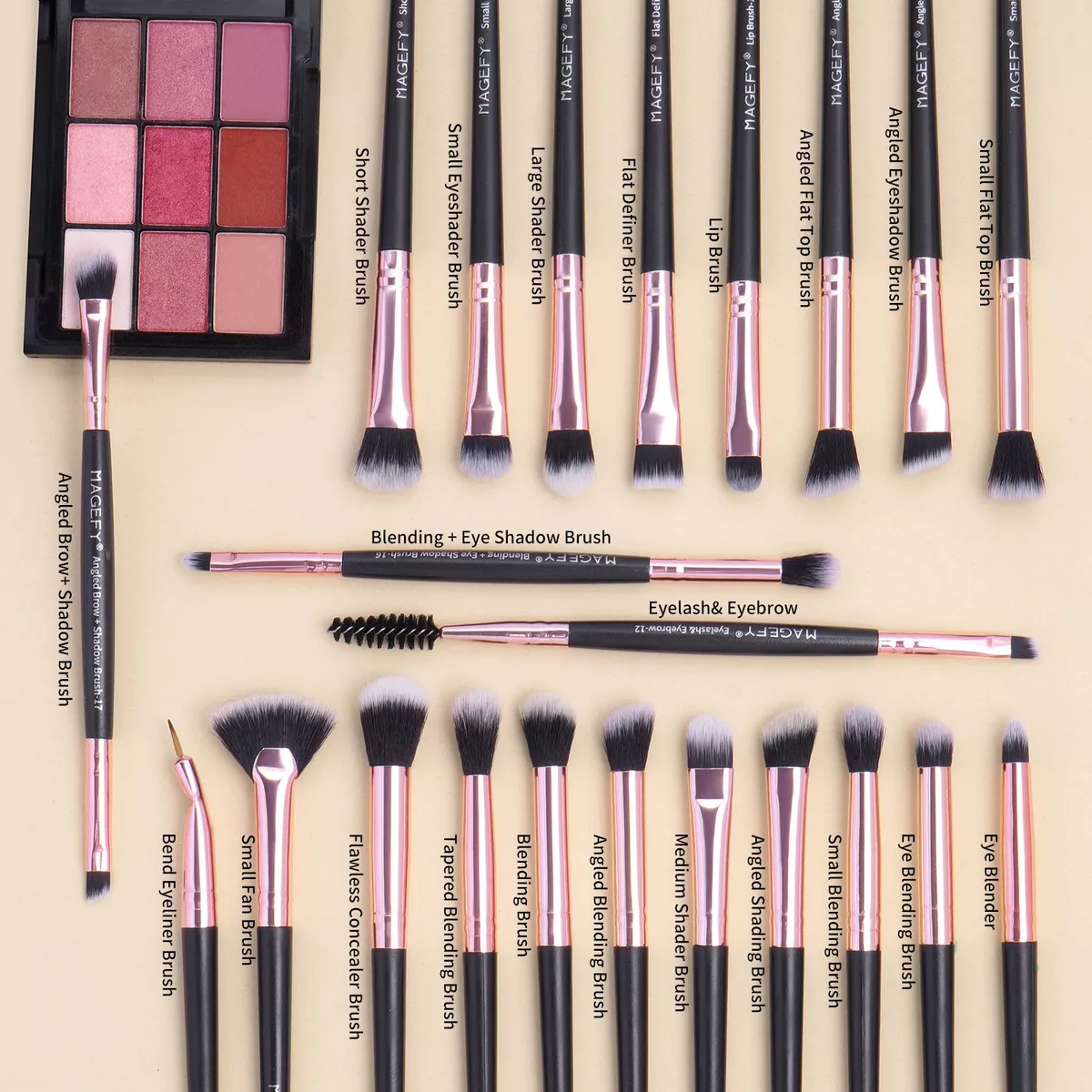 Set 28 Brochas De Maquillaje Profesional Con Estuche Brocha