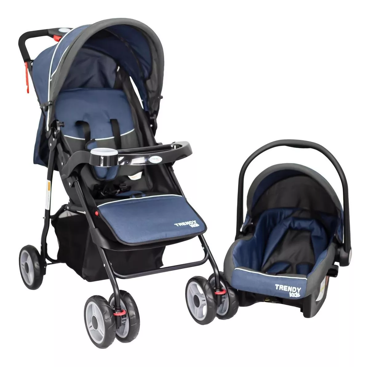 Carriola Con Portabeb&eacute; Trendy Kids Maxy Incluye Cubrepies color Bord&oacute; Chasis Negro