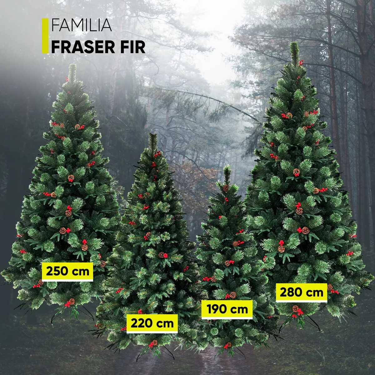 Árbol De Navidad Fraser Luxury 1600ramas + Maleta 2.2m