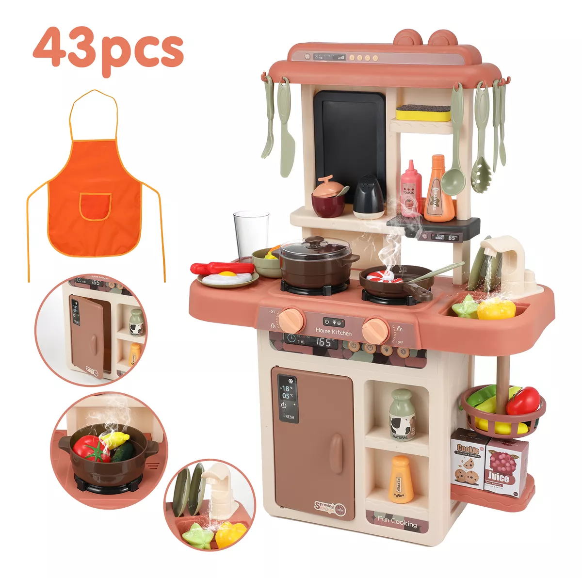 43pcs Cocina Juguete Regalo Para Niños Con Niebla/sonido/luz