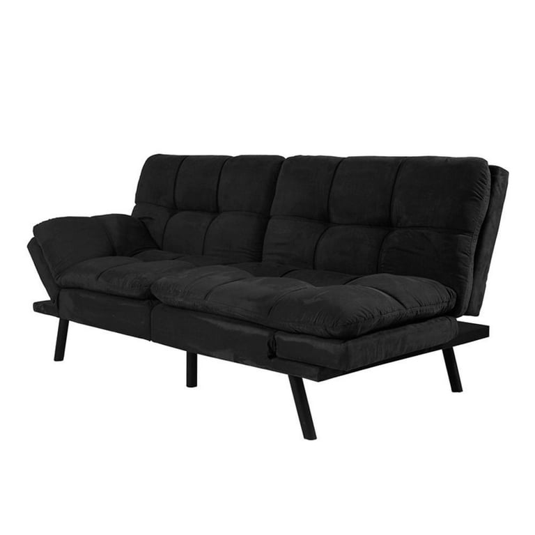 Sof&aacute; Cama Mainstays Memory Foam Negro-frazada