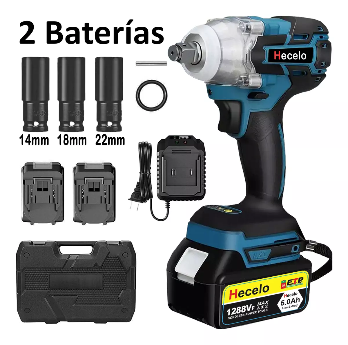 2 Batería Llave De Impacto Inalámbrico Eléctrica 660nm Fuert