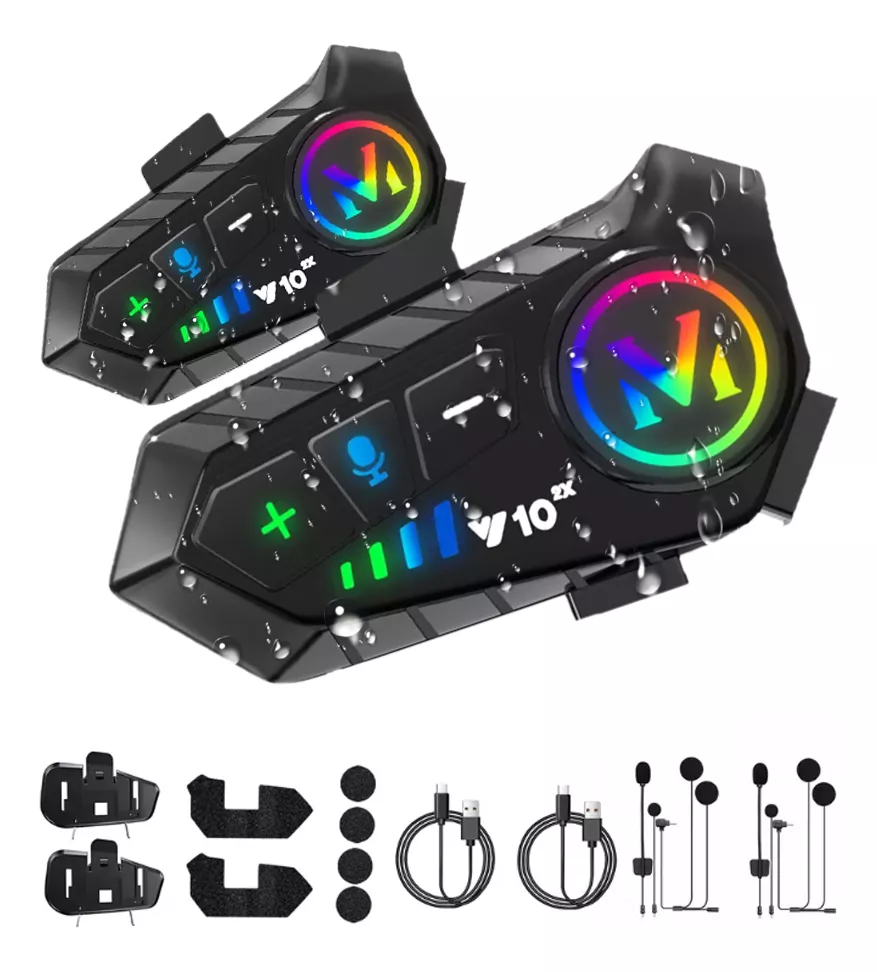 Intercomunicador Casco De Moto Bluetooth Impermeables 2pcs