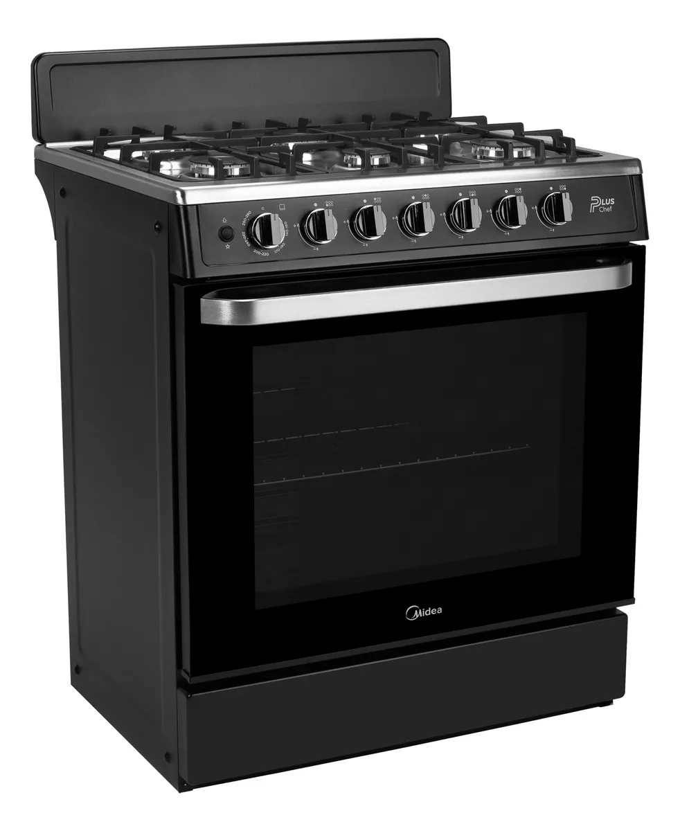 Estufa Midea De Piso Con Copete 30 Plus Chef Black