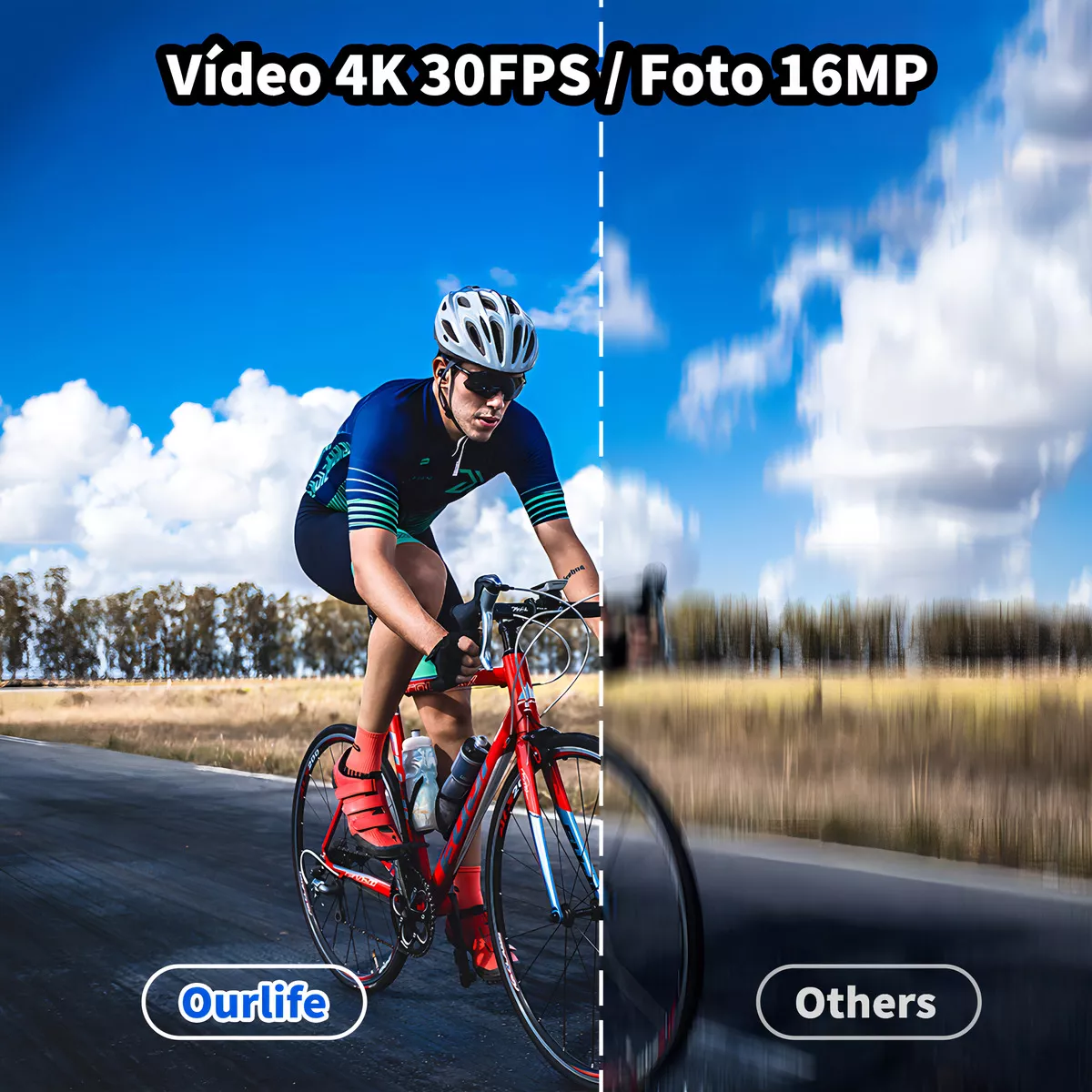 Cámara De Acción Ourlife AT-Q1 4k 30fps Wifi Con 3 Baterías Negra NTSC/PAL