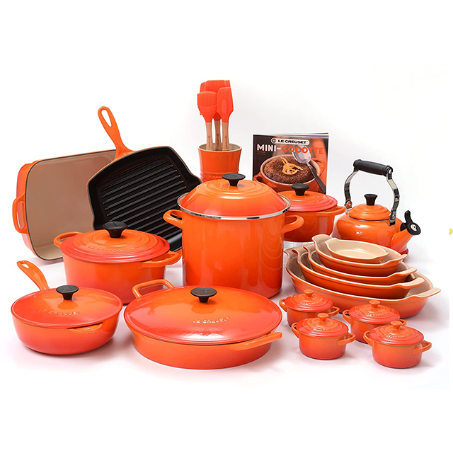 Exclusivo juego de utensilios de cocina de hierro fundido de 20 piezas