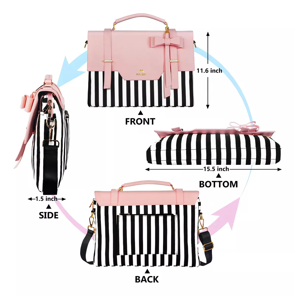 Maletín Bolsa Para Laptop Dama 15.6 Pulgadas, Matein 1339, Mochilas Para Mujer