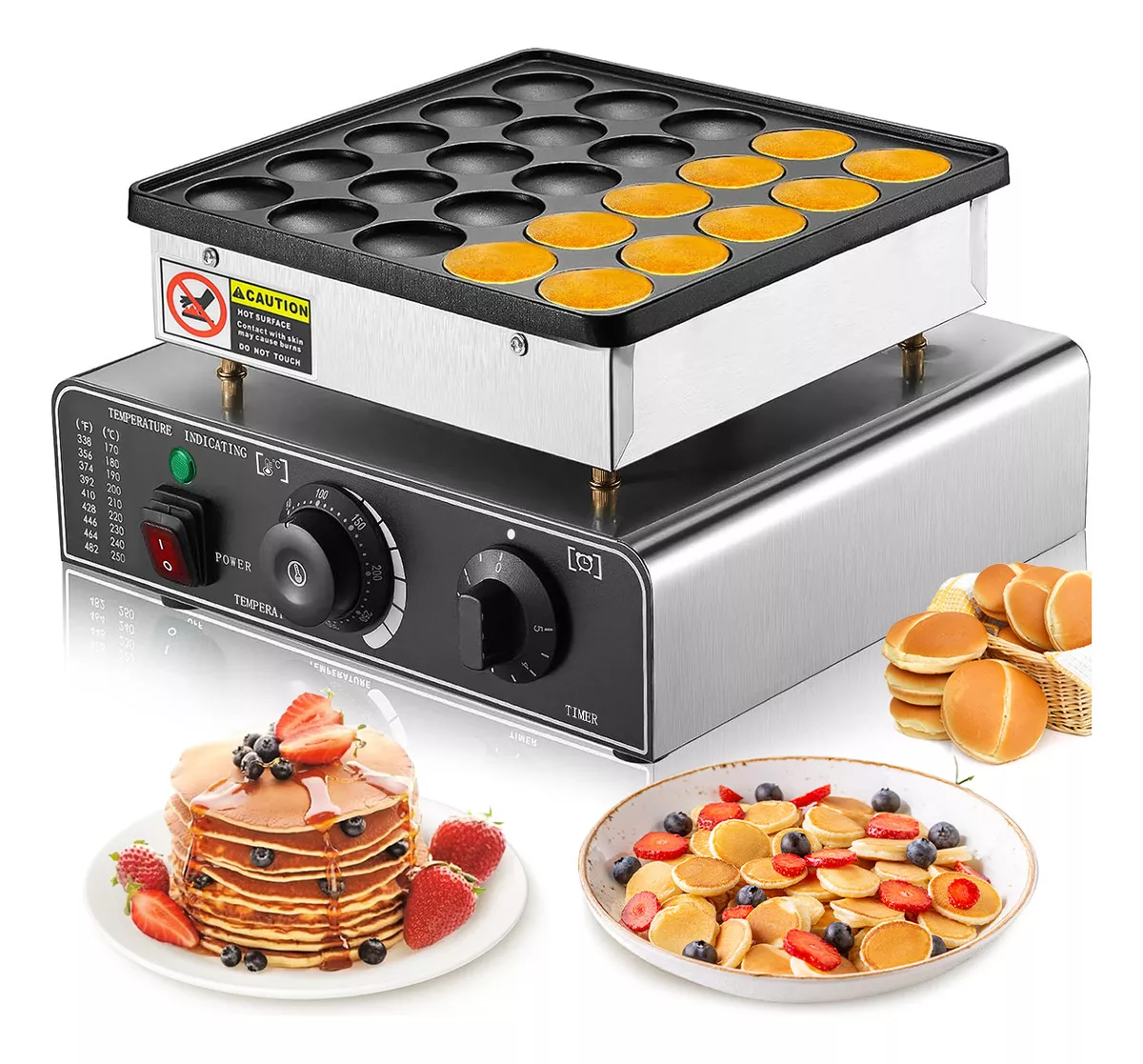 Maquina Electrica Industrial Comercial Mini Hotcakes 25 Piezas Armoni 110V Negro