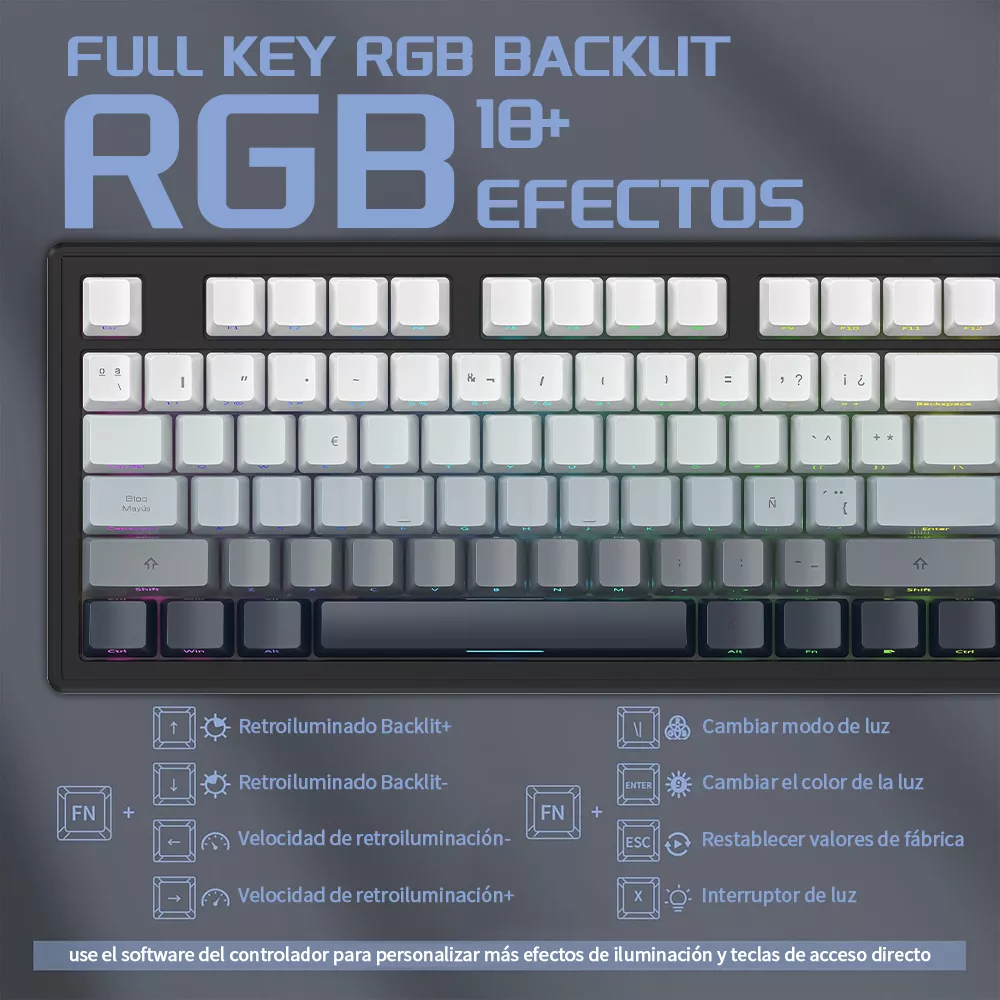 Attack Shark M87 Teclado Mecánico Bluetooth Inalámbrico De Tres Modos Con Cable Rgb Junta Personalizada Teclado Para Juegos Intercambiable En Caliente Negro