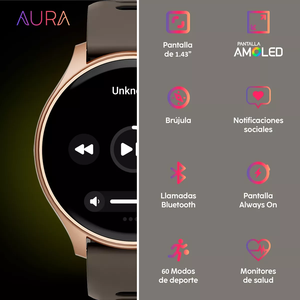 Smartwatch Reloj Inteligente Bluetooth Cubitt Aura