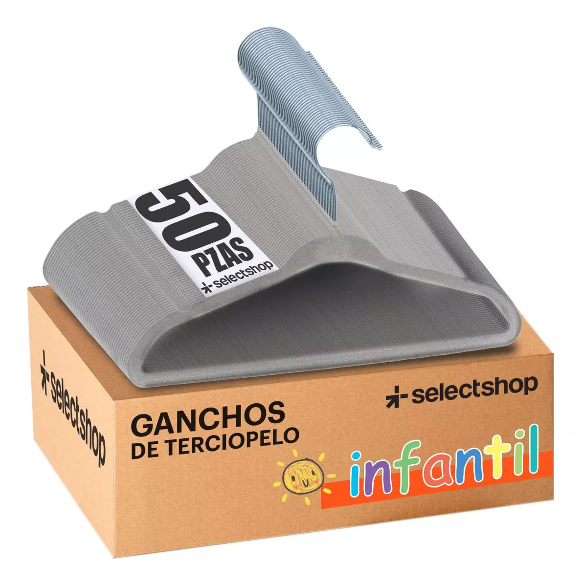 Set 50 Ganchos Perchas Ropa Infantil Ni&ntilde;os Alta Calidad