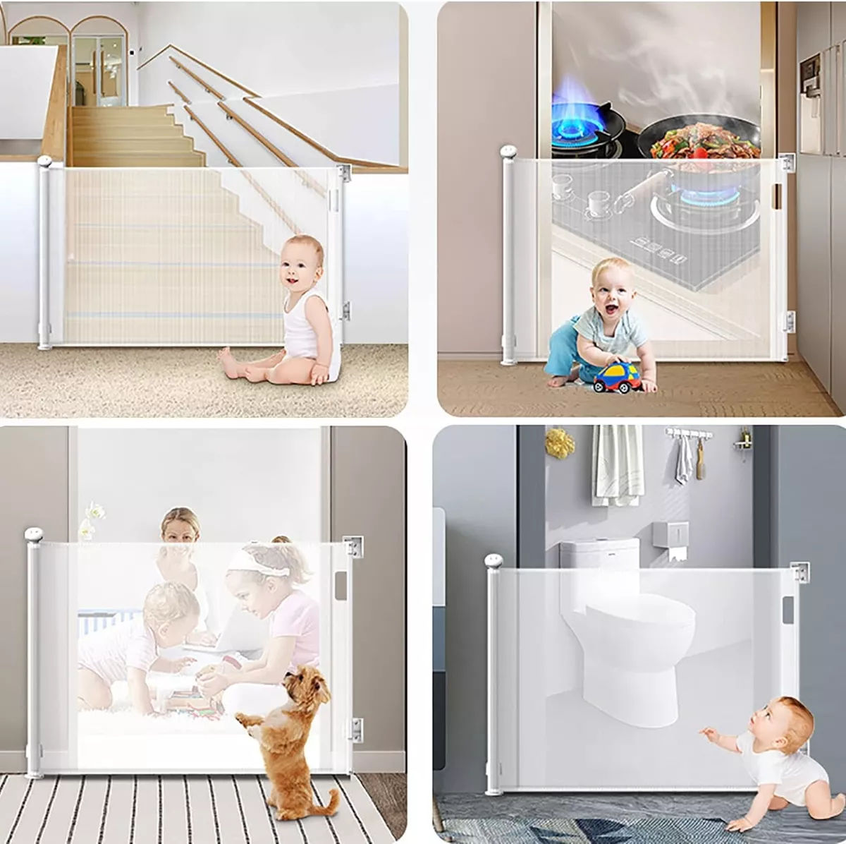 Reja Puerta D Malla Seguridad P/bebé Mascota Ajustable 180cm