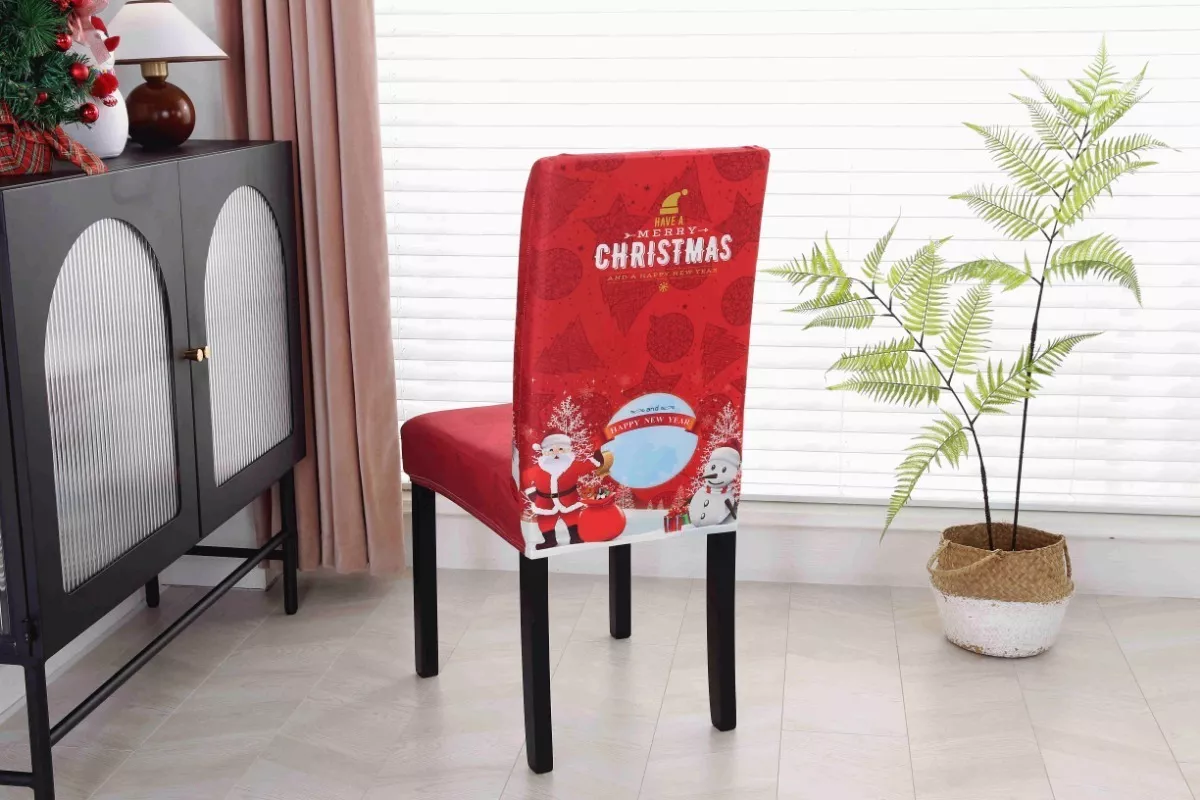 Juego De Mantel Navideño+funda De Silla Papá Noel 4pcs 1.8m