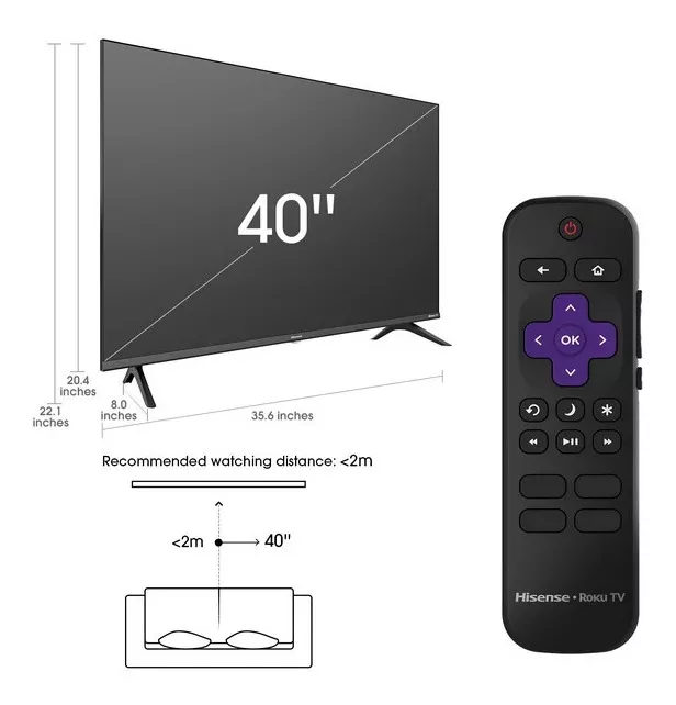 Television Hisense 40'' Smart Tv H4f 40h4030f Flat Full Hd (Reacondicionado)
