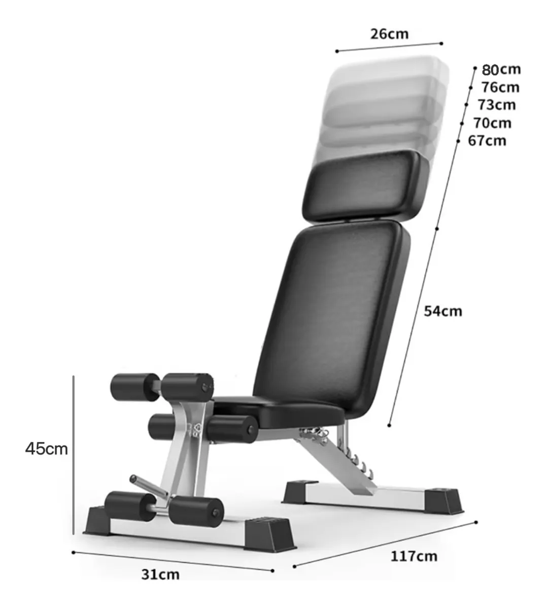 Banco Pesas Ejercicio Multiusos Gimnasio Ajustable Plegable