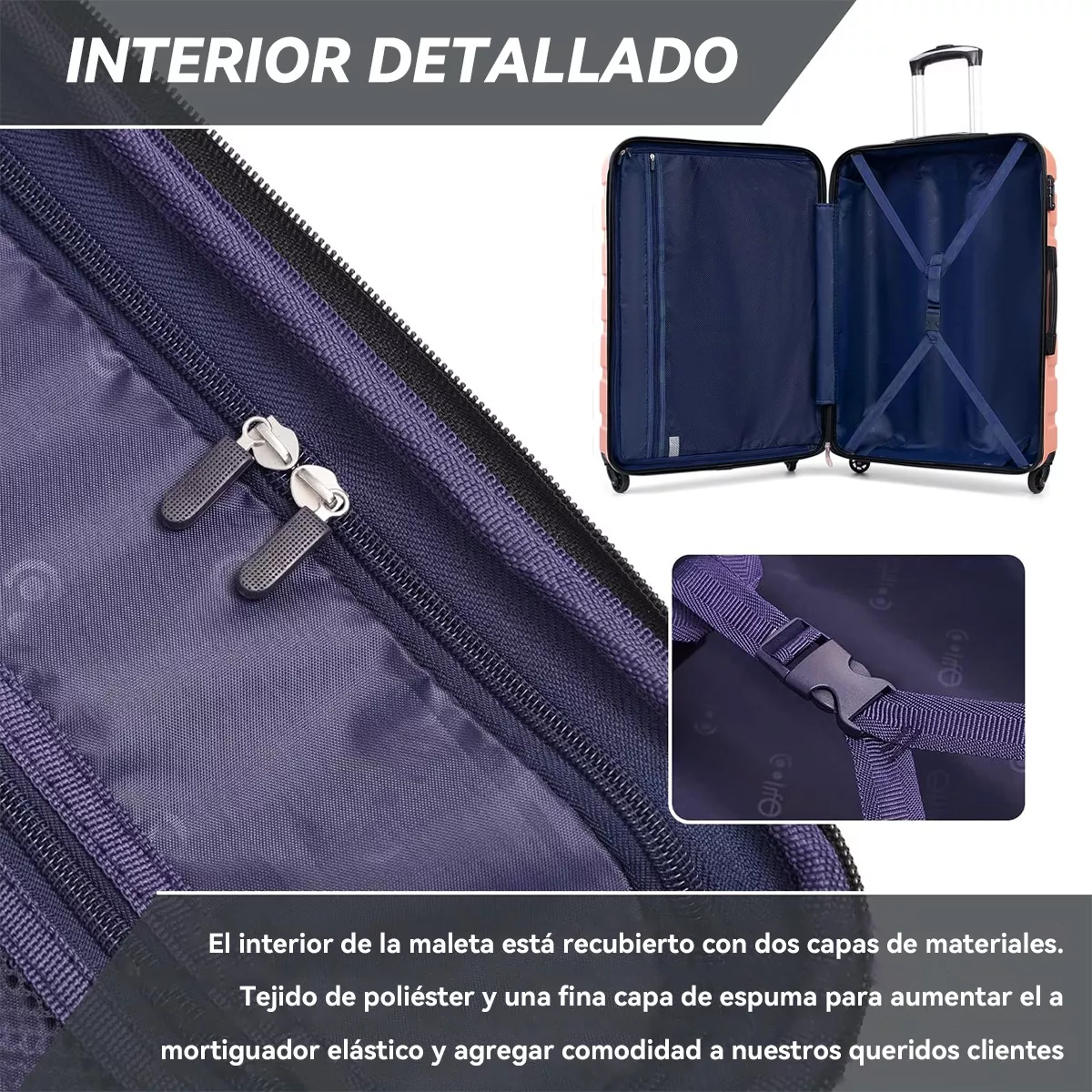 Maleta De Viaje 20in Mano 4 Ruedas 360° Con Bolsa De Viaje