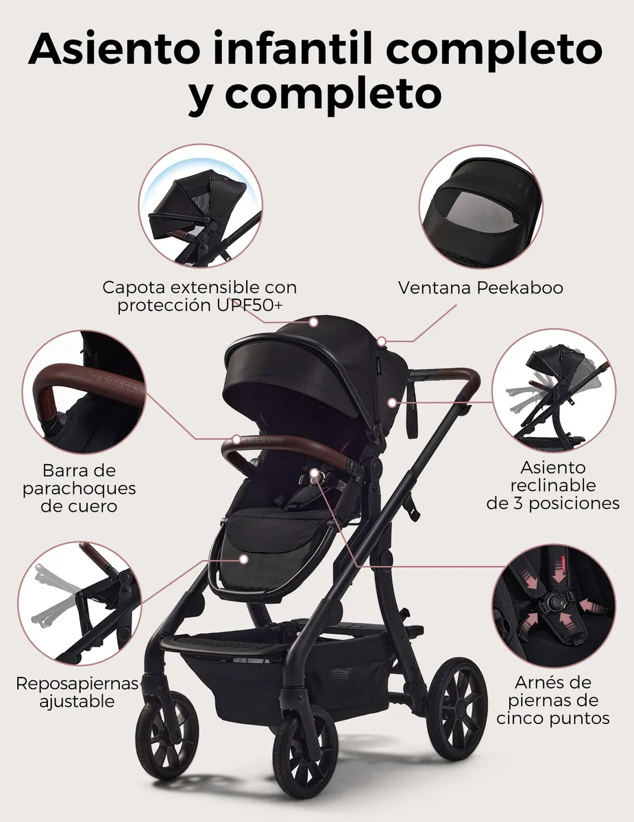 Momcozy Changego Carriola De Bebé Multifuncional Negro