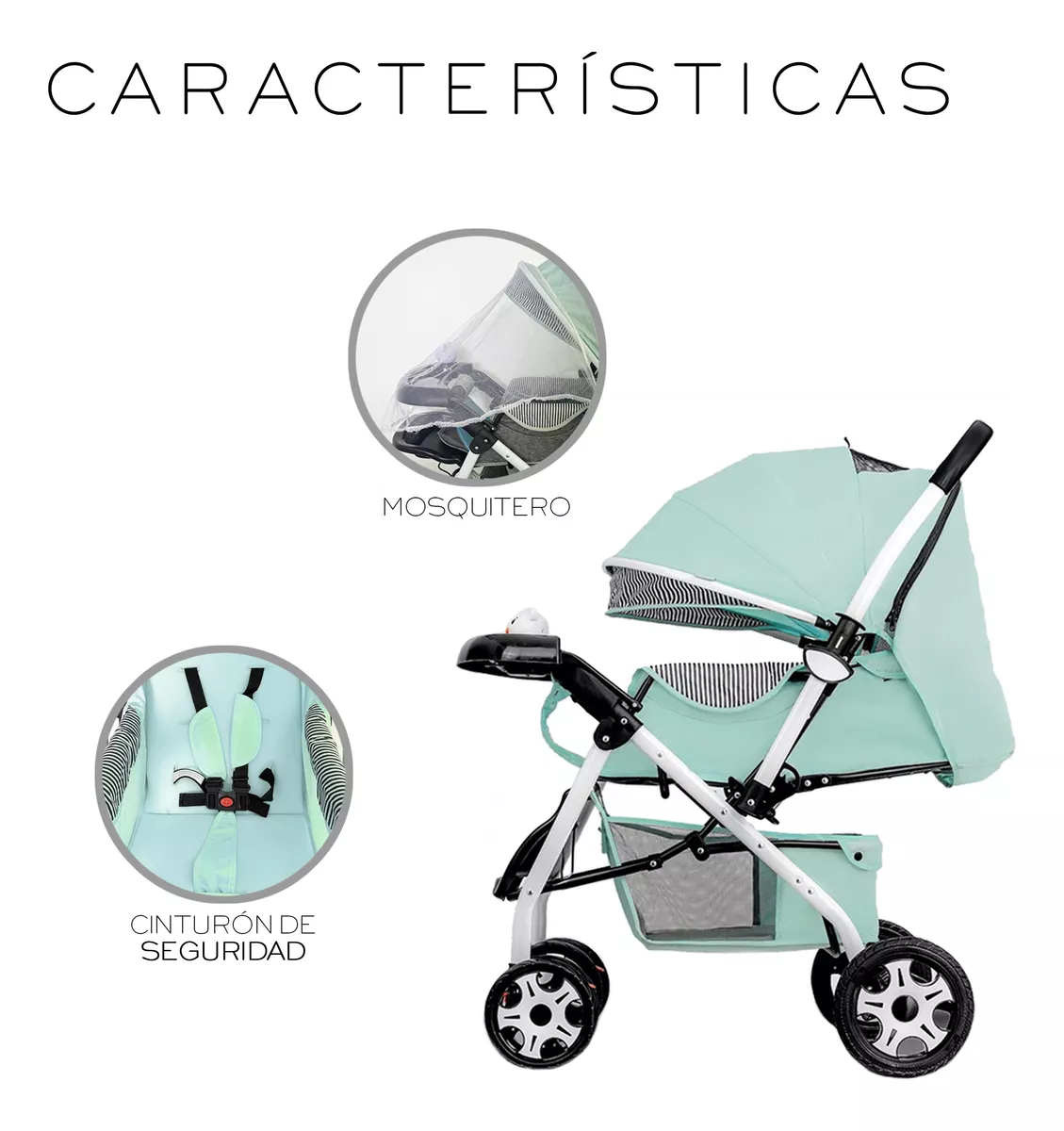 Carriola Plegable Para Bebé Reversible Reclinable Nube