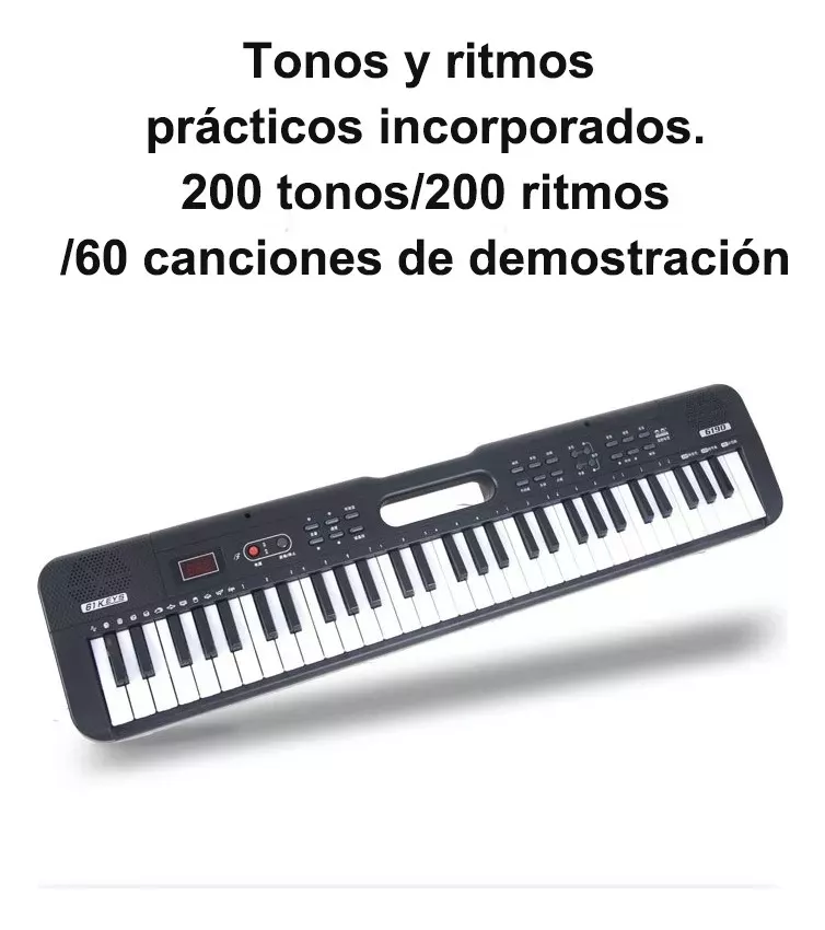 Teclado Musical Electrónico Roll-up Plegable 61 Teclas Negro