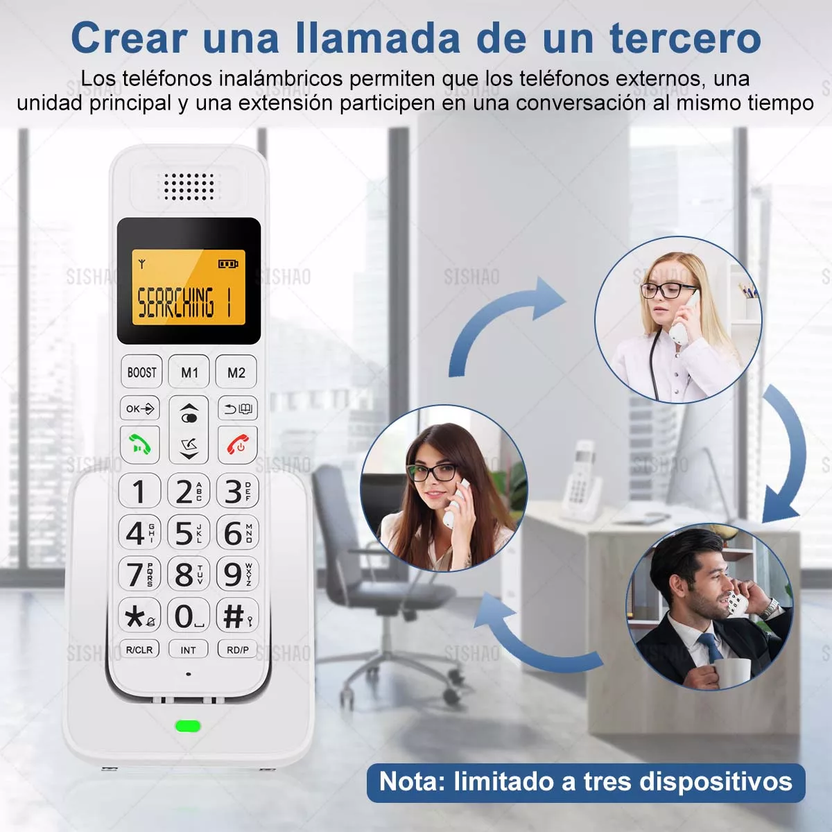 D1011 Teléfono Inalámbrico Con Lcd Y Amp Para Casa Oficina