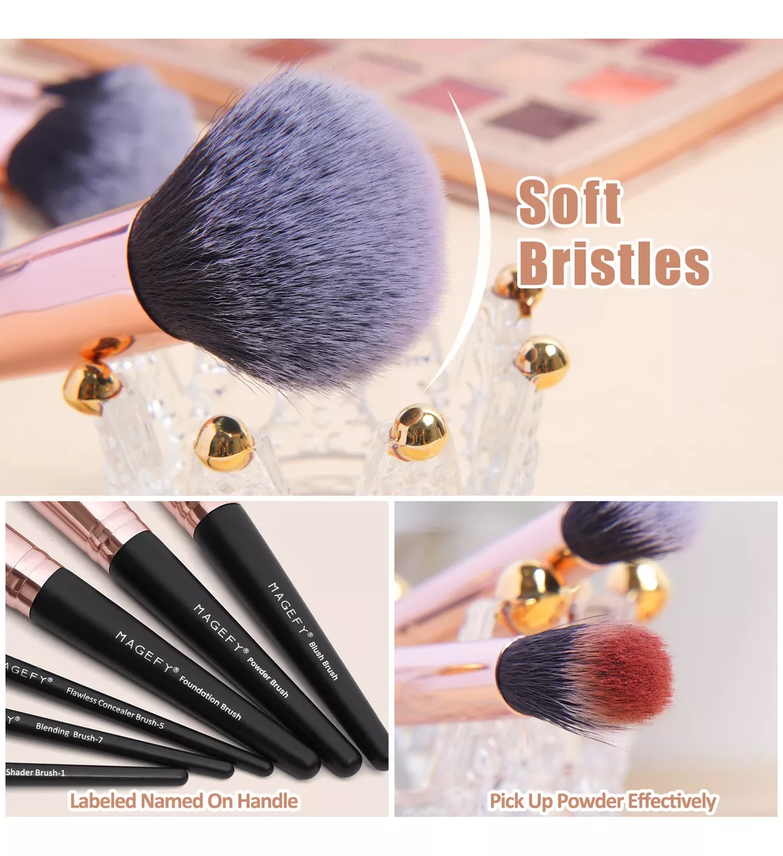 Set 28 Brochas De Maquillaje Profesional Con Estuche Brocha