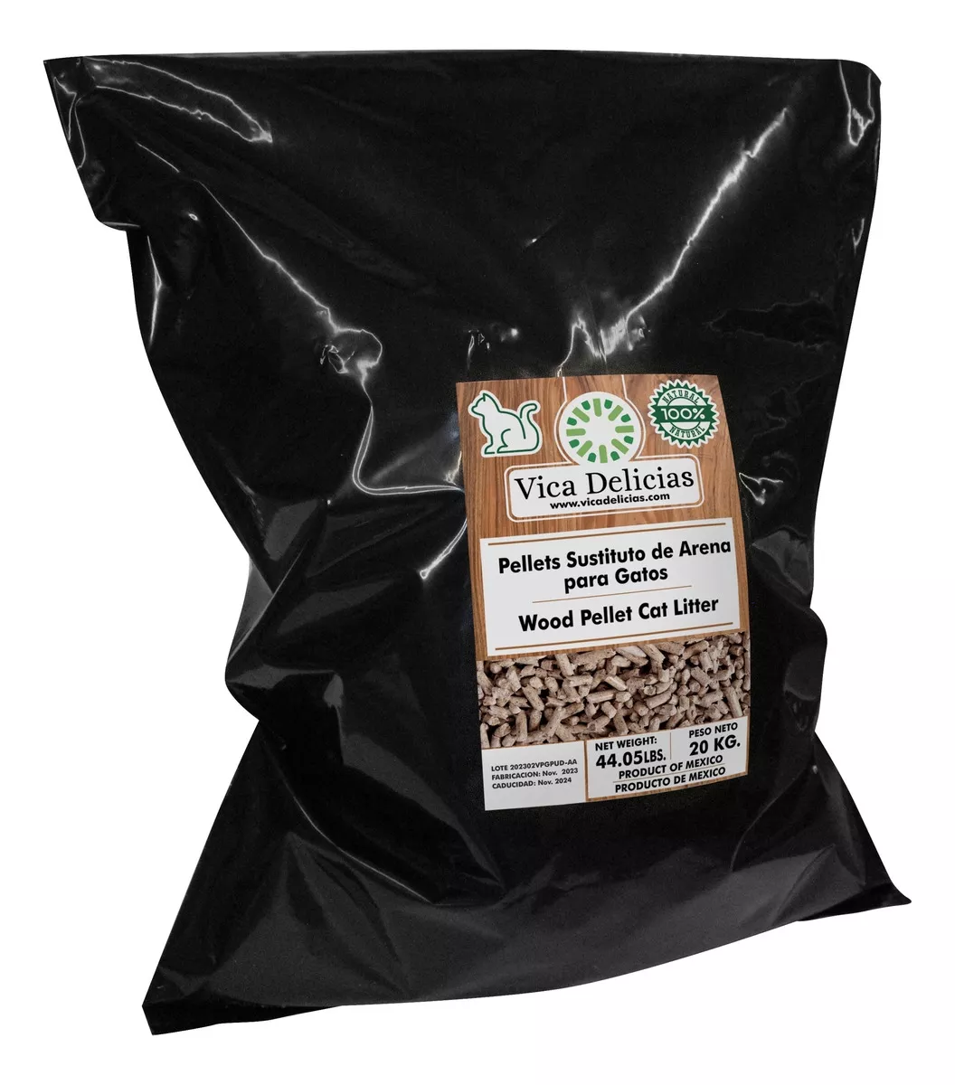 Sustituto De Arena Para Gatos Y Mascotas, Pellets 20 Kg