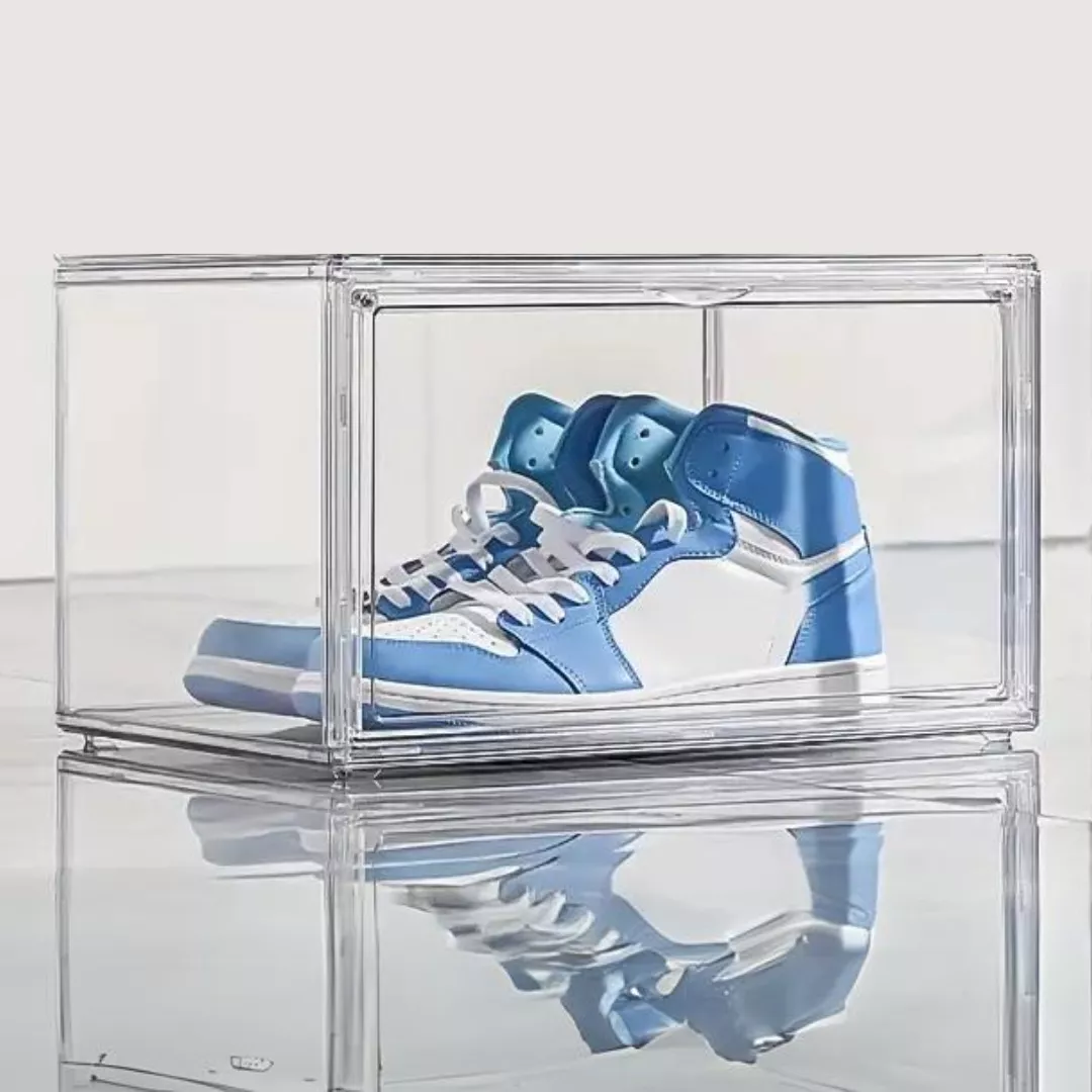 Caja De Acrilico Premium Para Tenis Sneakerbox Cajas Apilables Con Puerta Con Iman Fasilyt