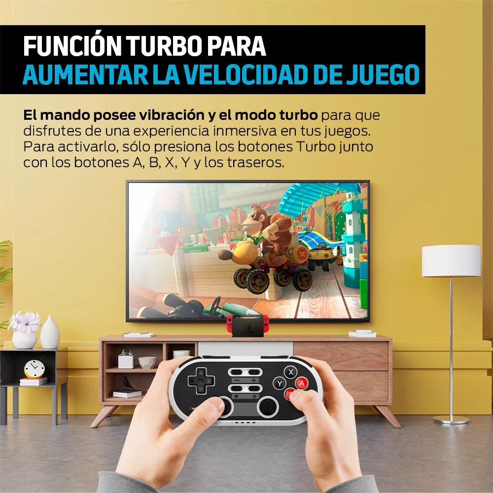 Control para Nintendo Switch Retro Inalámbrico con Diseño Clásico, Compatible con Switch, Switch Lite, Switch OLED, PC, Android y PS3, Conexión Bluetooth Hasta 10 Metros, Batería Recargable