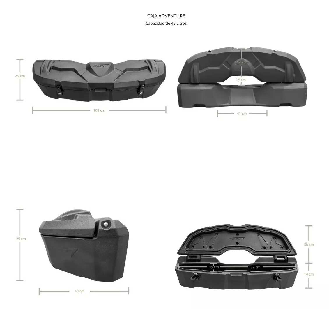 Caja Frontal Cuatrimoto Atv Universal Delantera 45 Litros
