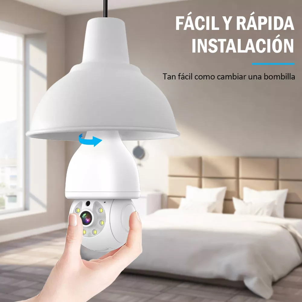 Nanwei Foco Con Camara De Seguridad Wifi, 2mp Camara De Foco, Icsee O Tris App, Base E27, Audio Bidireccional, Visión Nocturnadetección De Movimiento Con Alerta, Compatible Con Alexa
