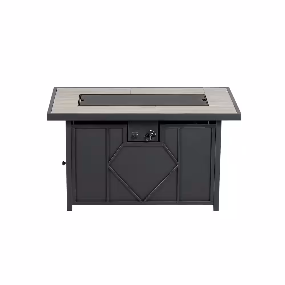 HeatMaxx 42 in. 60,000BTU Fire Pit Propane Gas Fire Pit Table Rectangular Tabletop SRGF11666