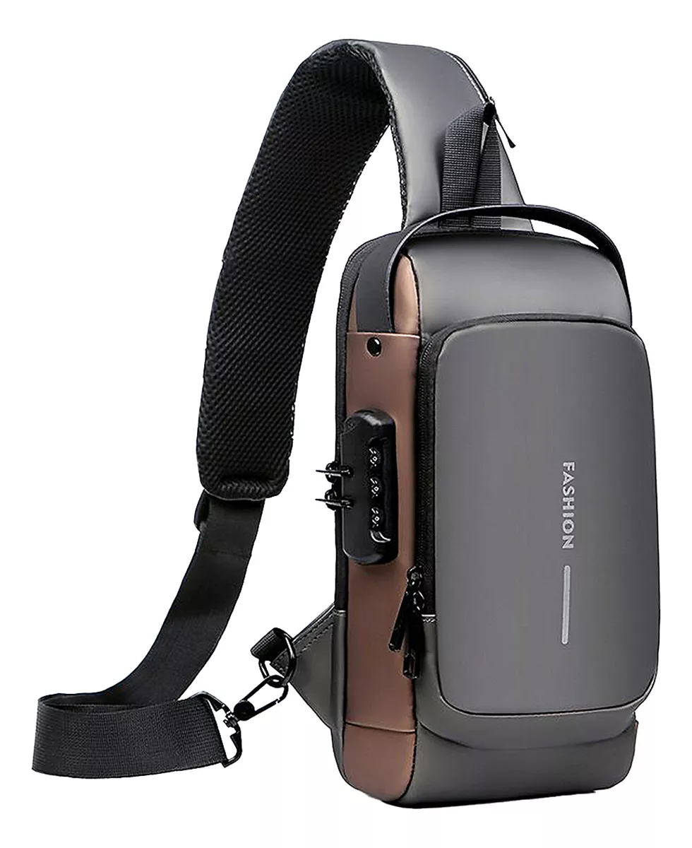 Mochila Cruzada Antirrobo Impermeable Para Hombre