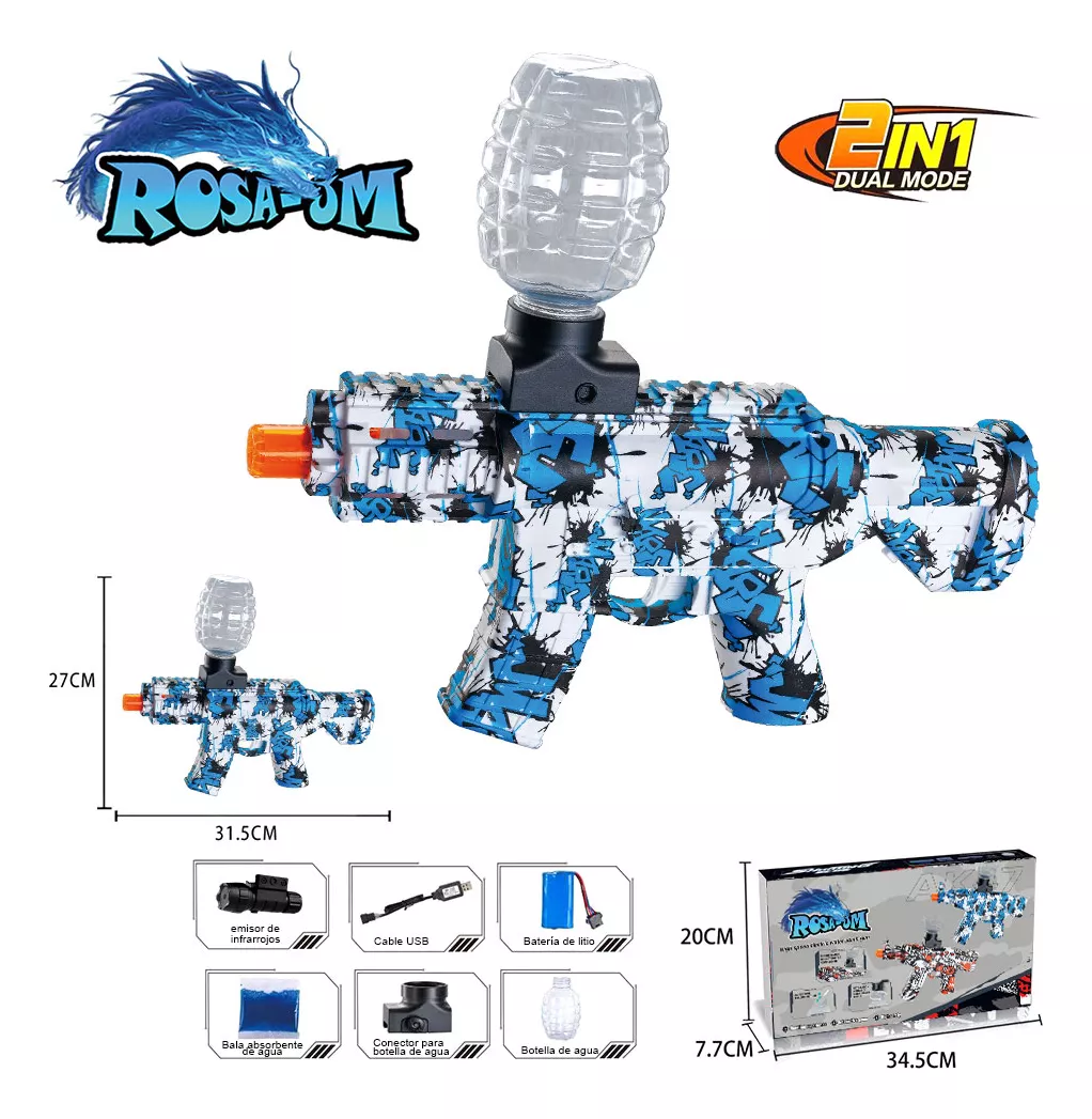Pistola Eléctrica De Juguete Para Niños Hidrogel Dardos M416