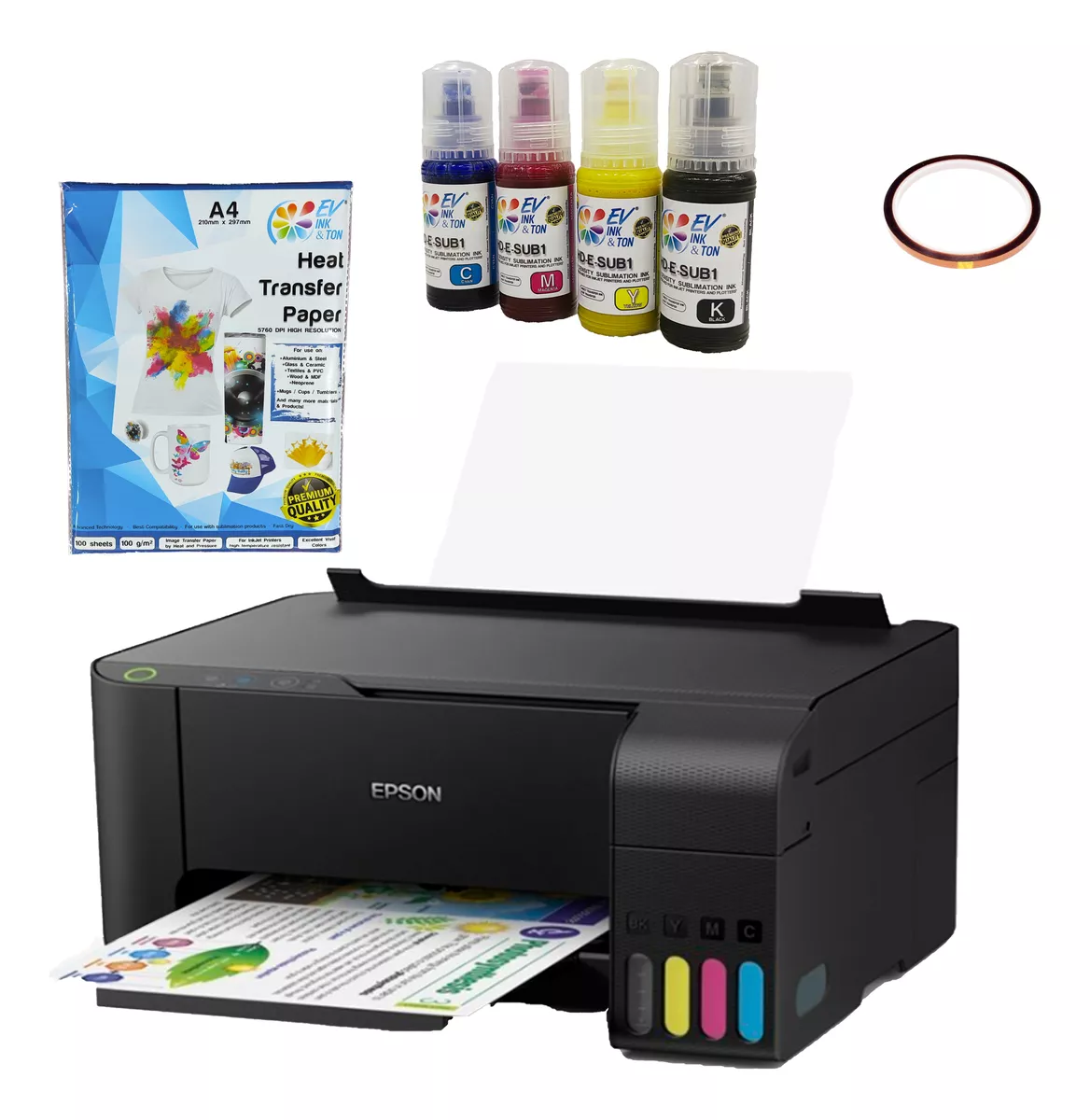 kit Impresora Epson Lista Sublimar Sublimaci&oacute;n Papel Y Cinta