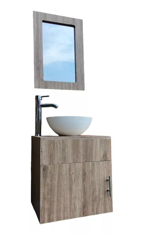 kit Baño Gabinete+ovalin Lavabo+espejo+llave Monomando