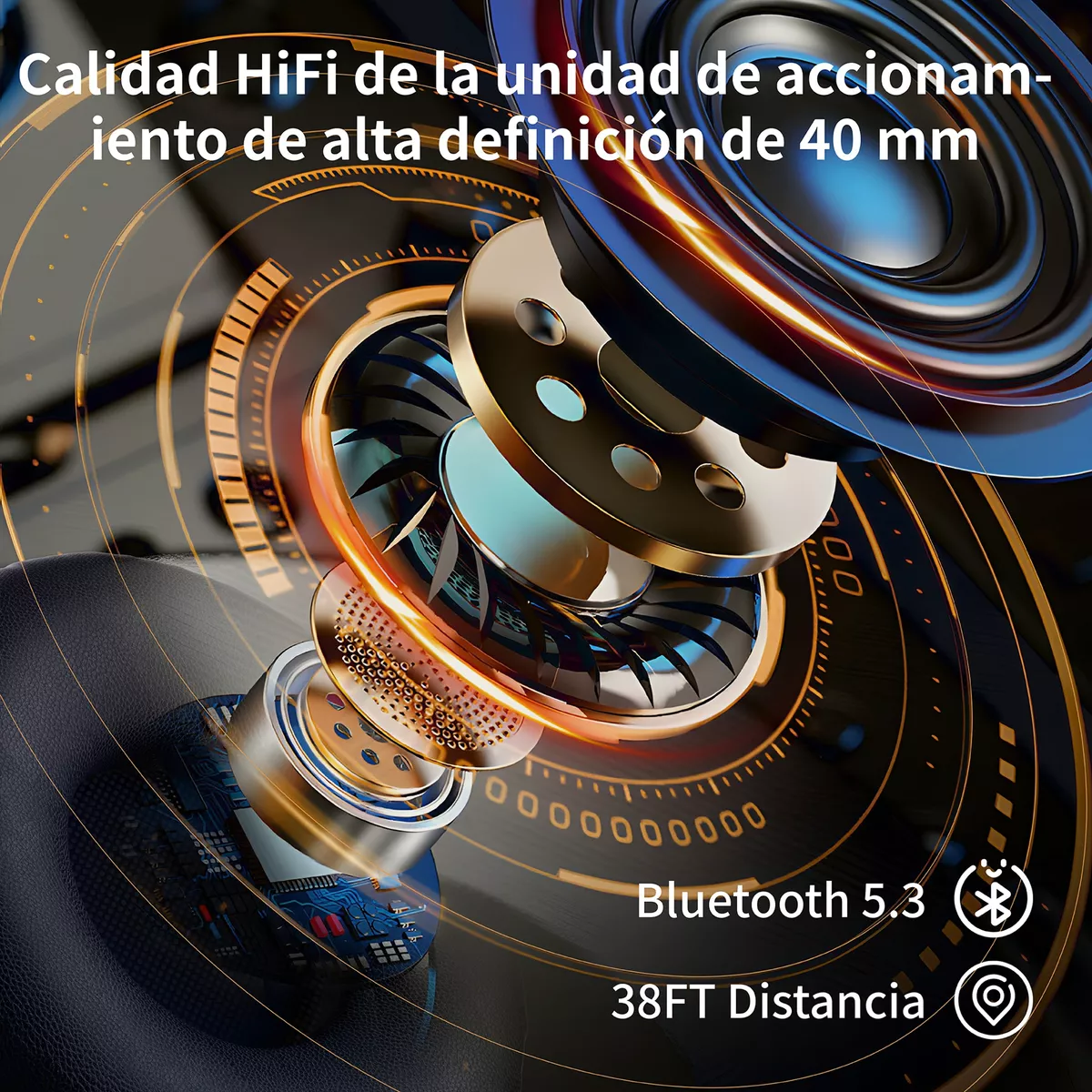 Auriculares Diadema Inalámbricos Bluetooth Con Microfono120h