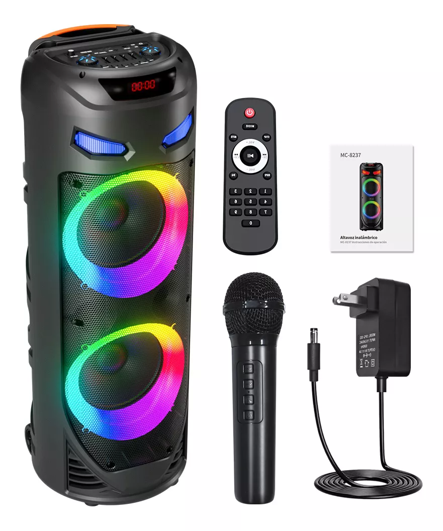 Grande Subwoofer Altavoz Recargable Bluetooth Micrófono Y Eq