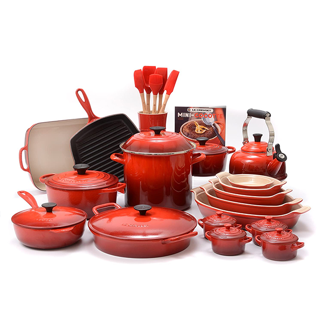 Exclusivo juego de utensilios de cocina de hierro fundido de 20 piezas
