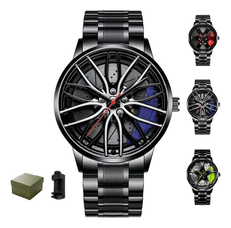 Reloj Moda Hombre Disco Llanta Rin Calipers Metal Cuarzo