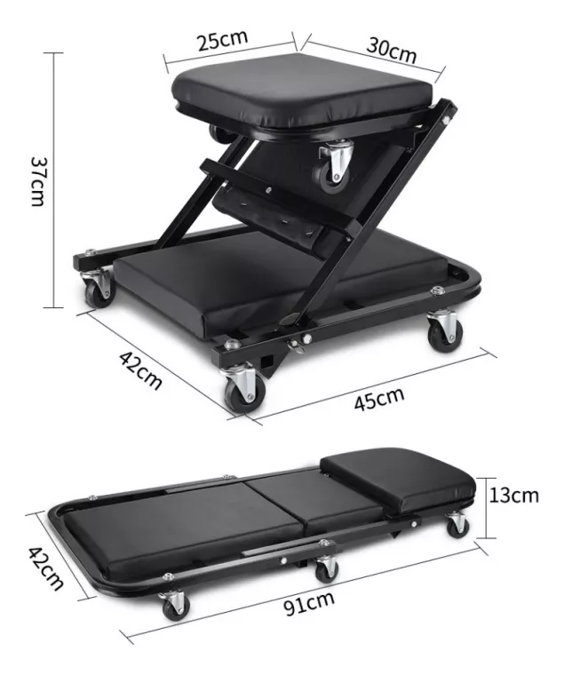 Cama Deslizante Mecanico De 36 Pulgadas 150kg 6 Ruedas Negro