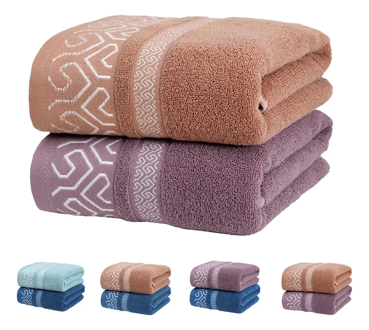 2pcs 100% Algodon Toallas De Baño Juego De Baño Completo