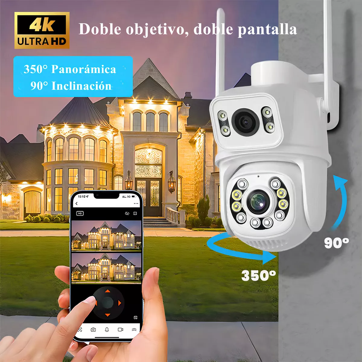 Cámara de seguridad ANBOLM BOA25 con resolución de 8MP visión nocturna incluida blanca
