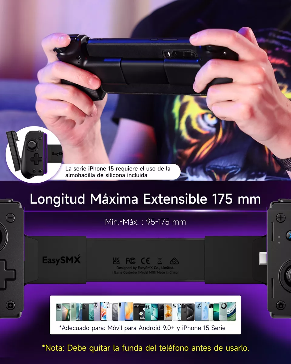 Easysmx M10 Control Para Celular Gamer Usb-c Juego Joystick