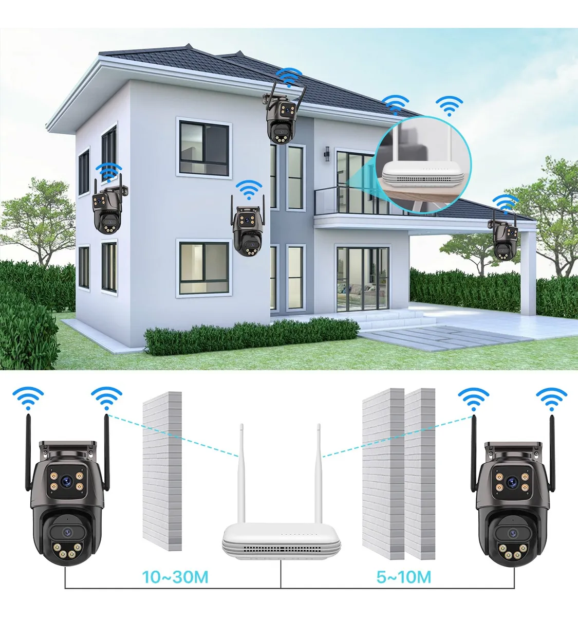 kit De Camaras De Seguridad Vigilancia Wifi 4 Camara 1tb Nvr