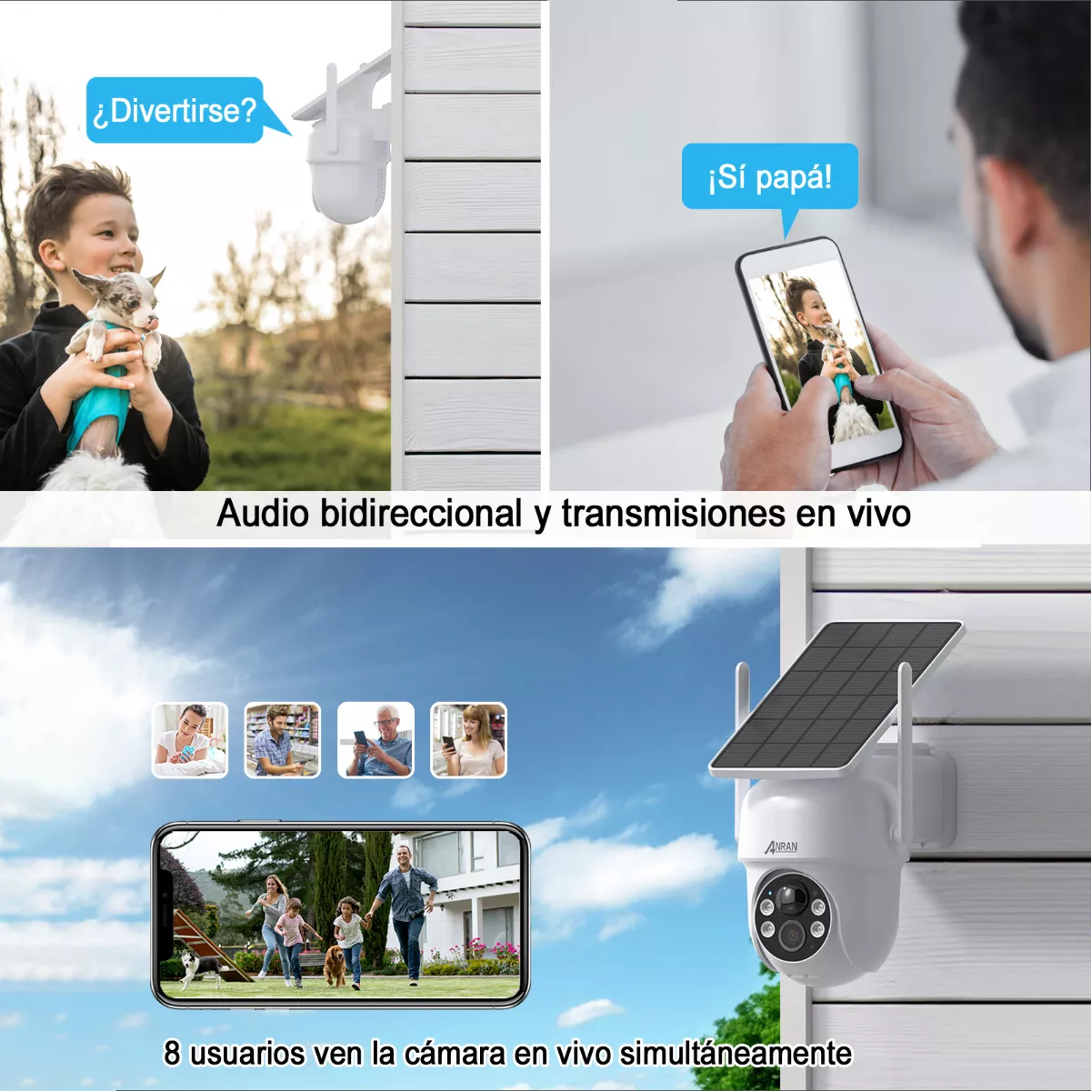 Anran Solar Cámara De Seguridad 5megapixeles Wifi 2.4g App