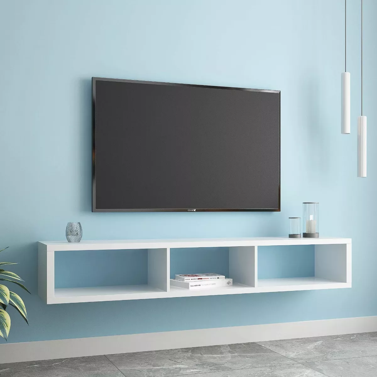 Mueble Para Tv Flotante 120 B&aacute;sico Minimalista Moderno