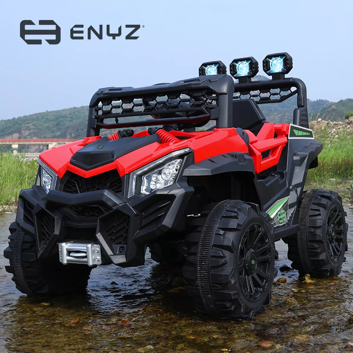 Montable Eléctrico Camioneta Razer Jeep Con Control Remoto Asientos De Piel Bluetooth Bocinas Edades Infantil 2 A 5 Años Enyz